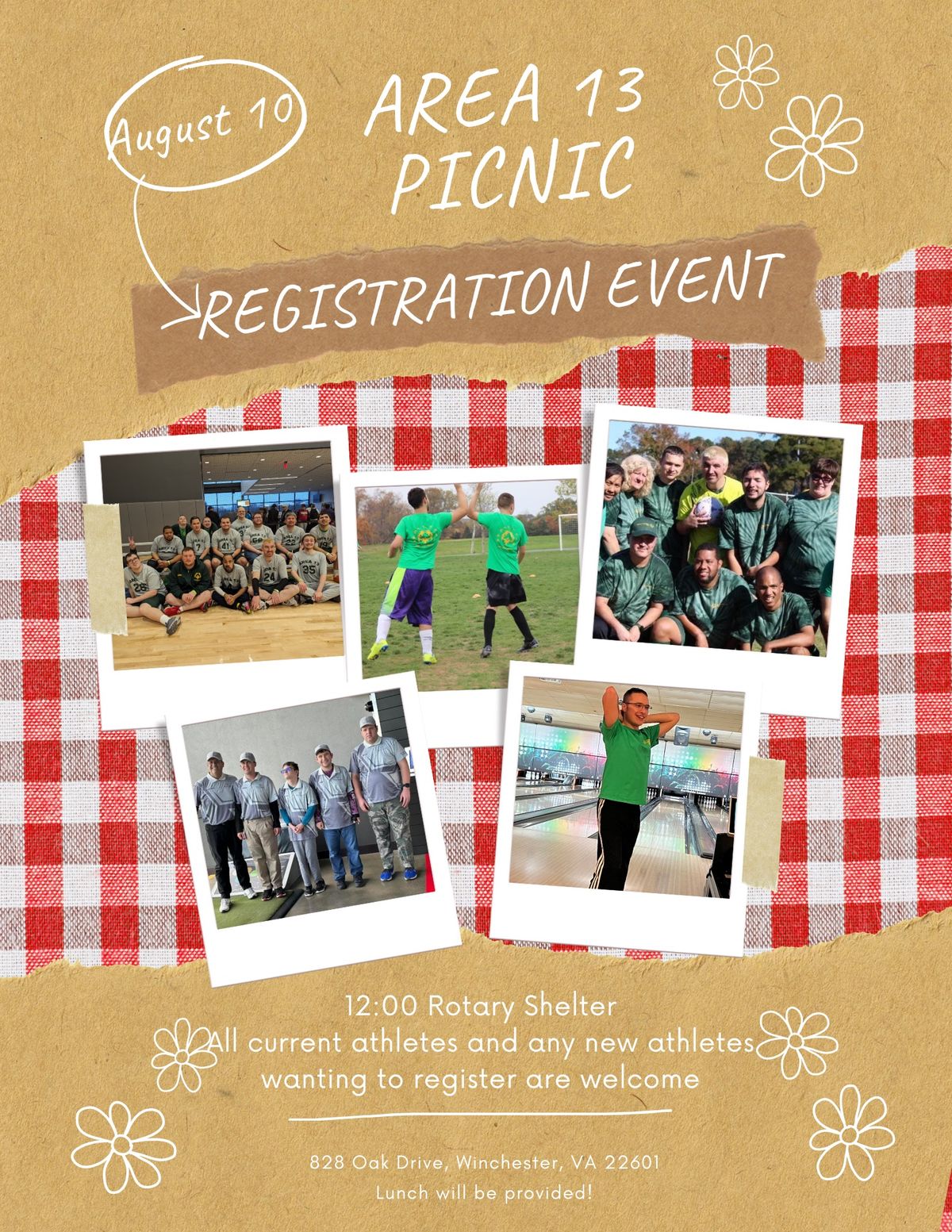 Area 13 Picnic and REGISTRATION event