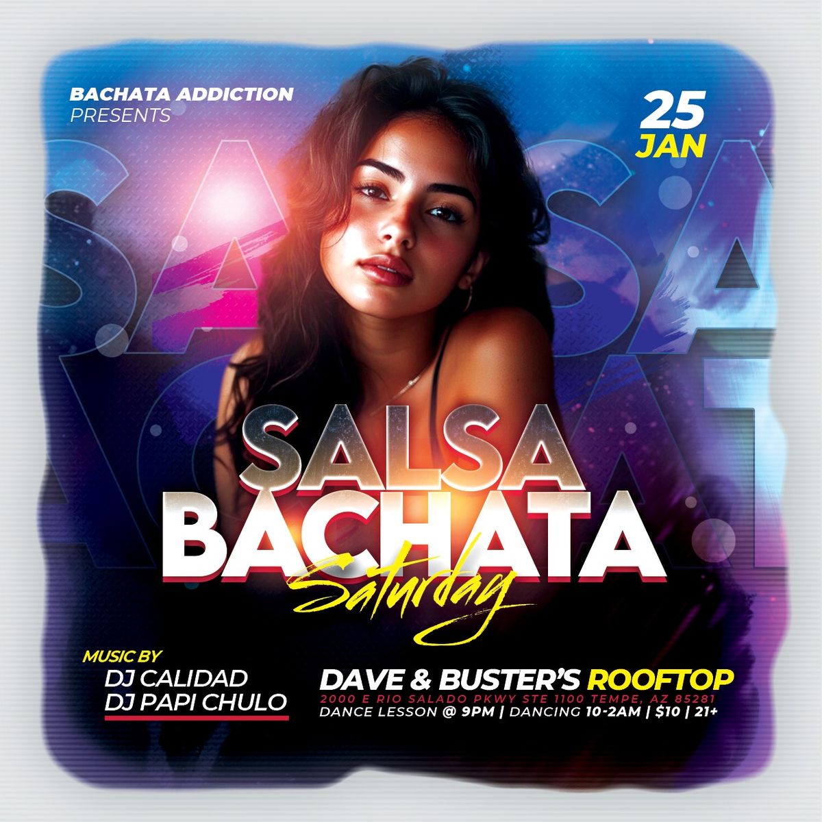 Salsa Bachata Saturday at Dave & Buster's Rooftop \/\/ Only once a month!