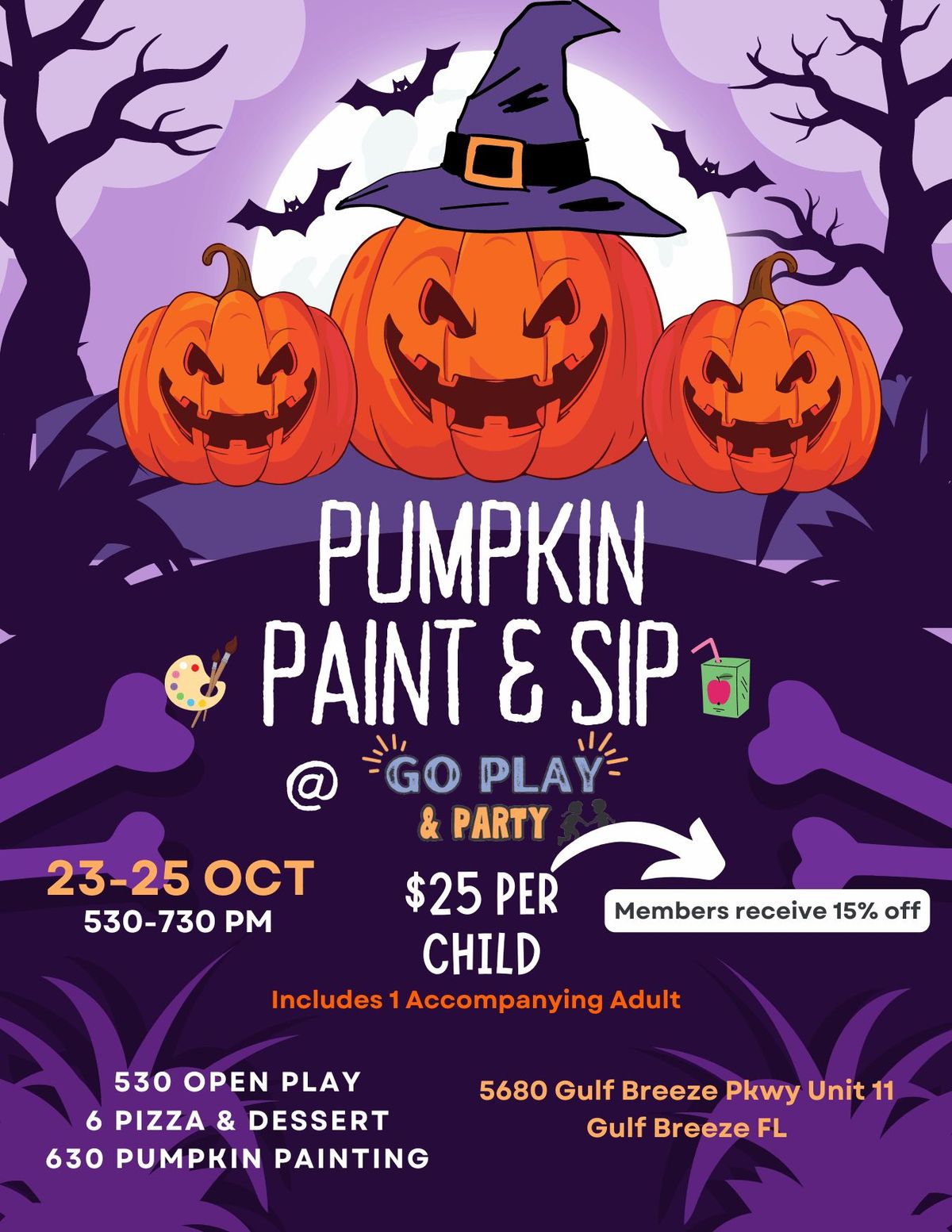 Pumpkin Paint & Sip Party (Children's Event)