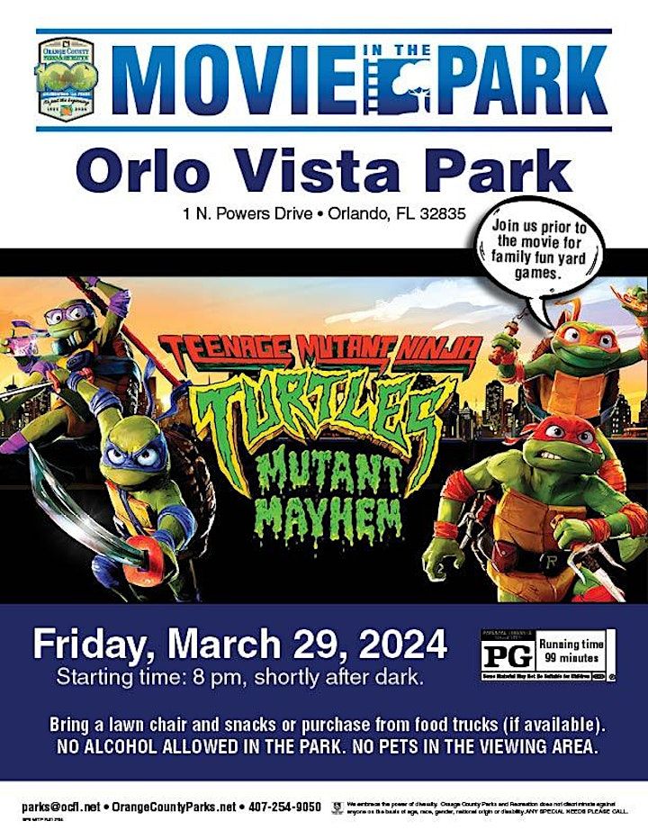 Movie In The Park 2024 Orlo Vista Community Park, Orlo Vista