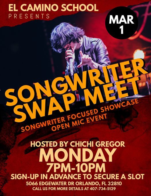 Songwriter SWAP MEET - Open Mic Event (3\/1\/21)