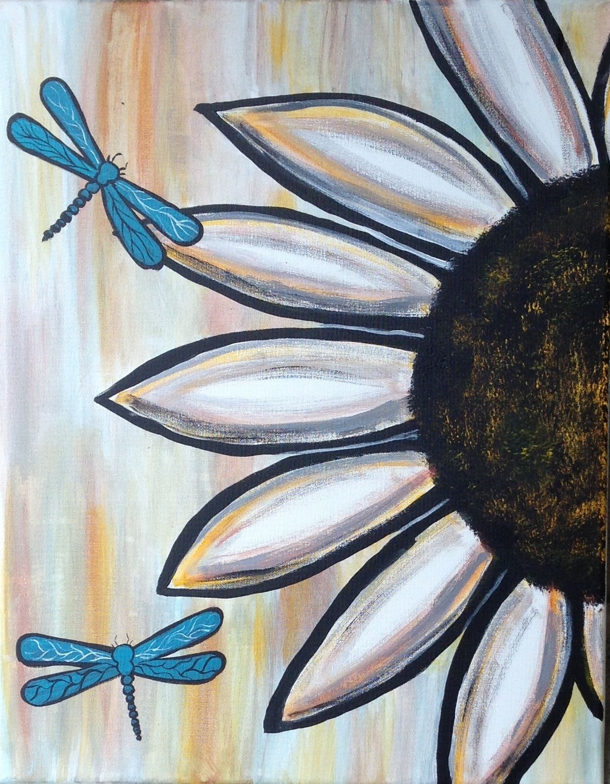 African Daisy Dragonfly - Canvas Paint & Sip Class