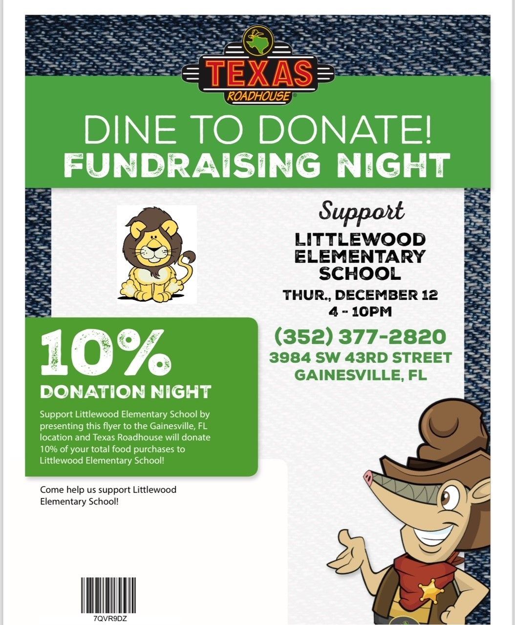 Spirit Night at Texas Roadhouse