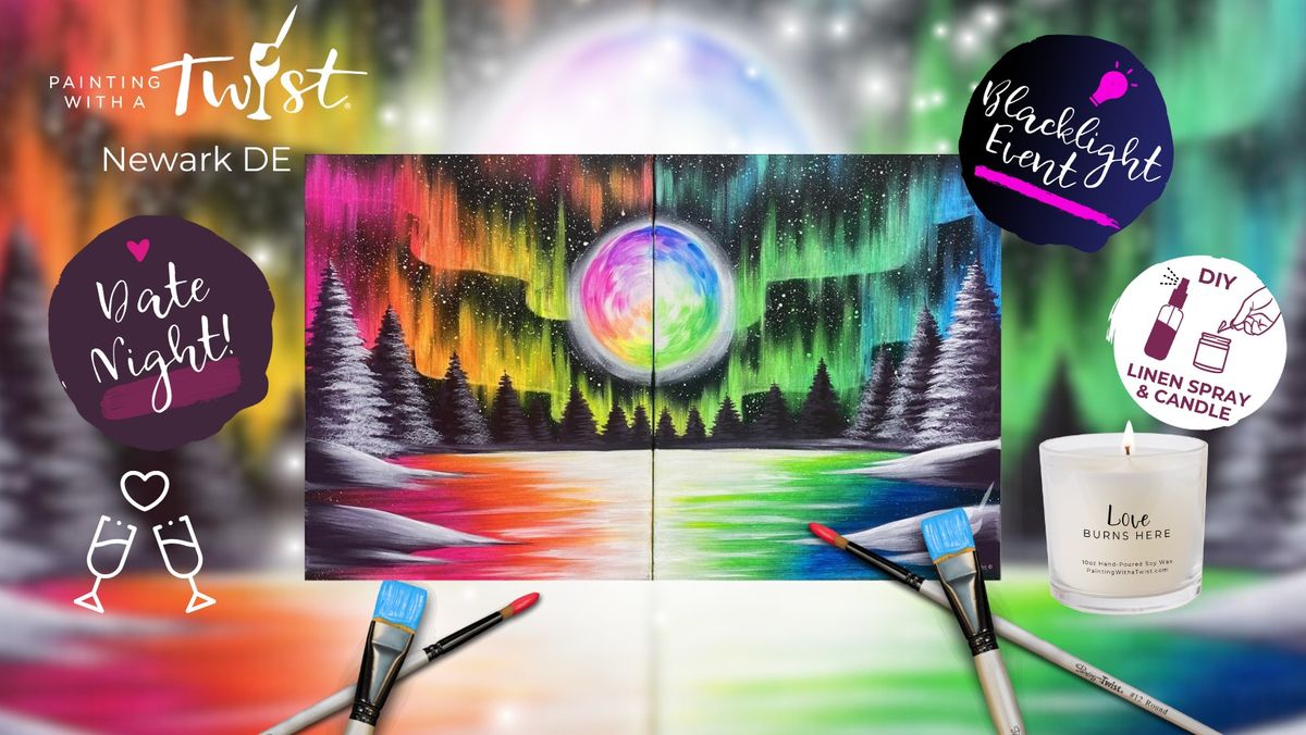 Paint & Sip - Blacklight-Date Night: Cosmic Winter Love