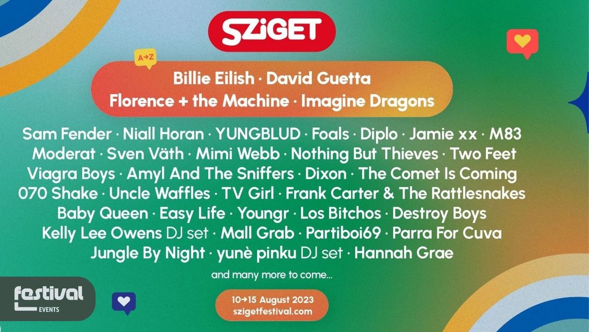 SZIGET 2023 Di\u00e1kjegy Program - Festival Events