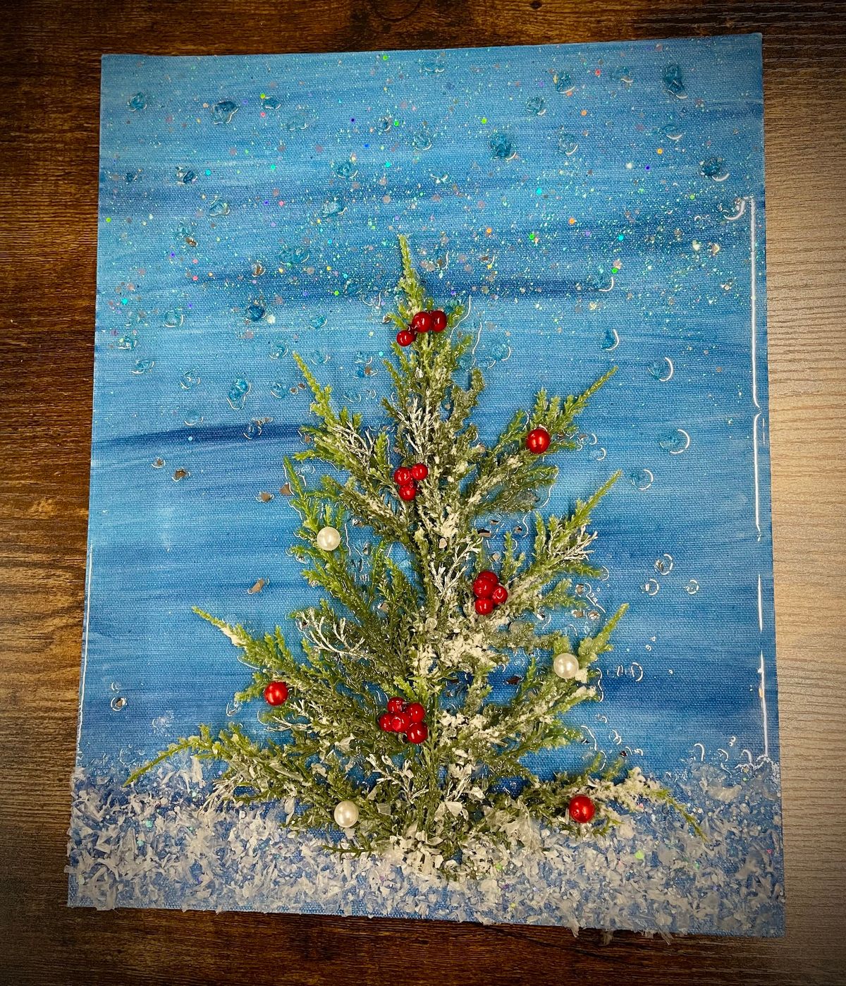 Snowy Pine Trees $35