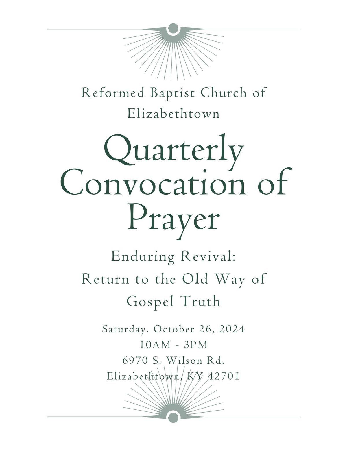 Quarterly Convocation of Prayer