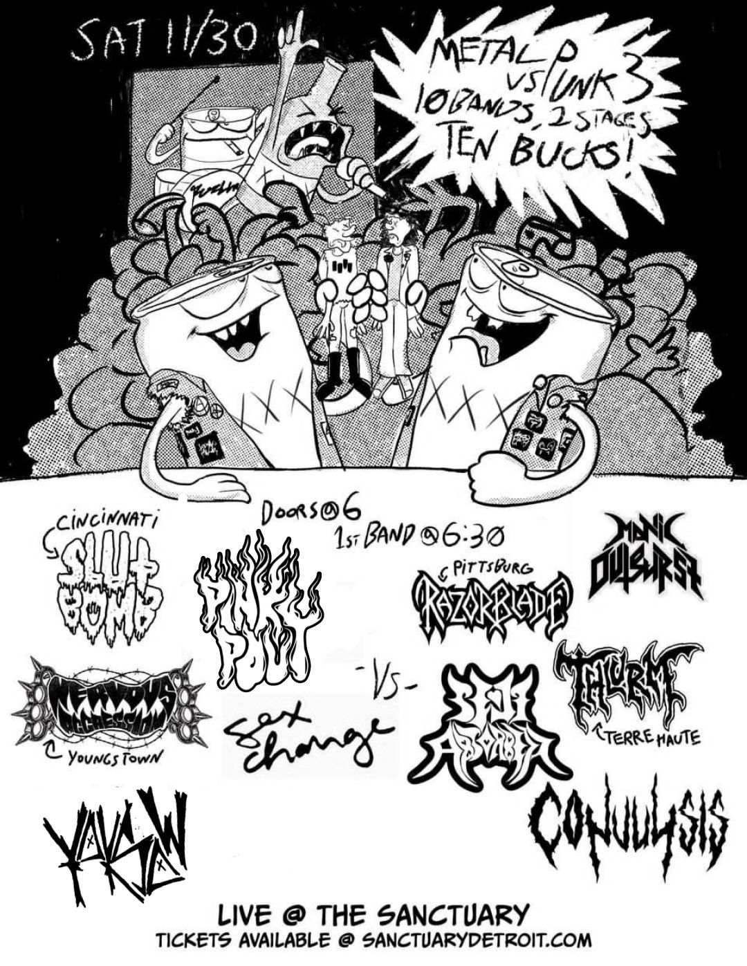 METAL VS PUNKS! Day 2 (10 bands, 2 stages!) at The Sanctuary 11\/30