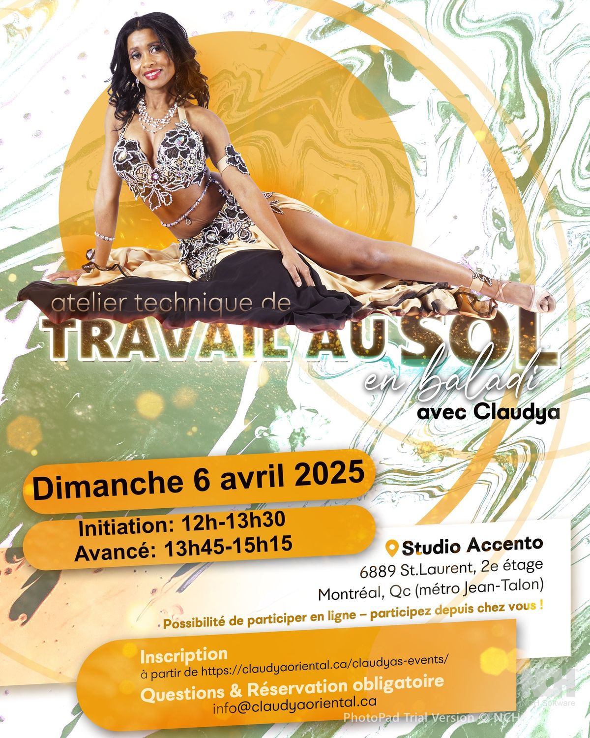 2 ateliers de travail au sol en baladi  - 2 floorwork workshops for bellydance