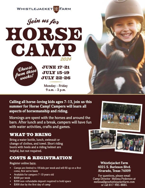 Summer Horse Camp at The Venue at Whistlejacket Farm