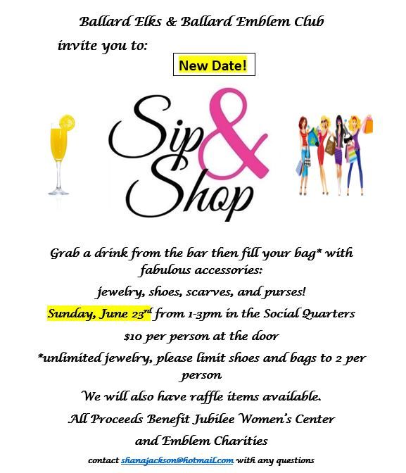 Sip and Shop - New Date