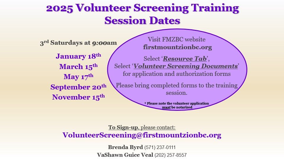 2025 Volunteer Screening