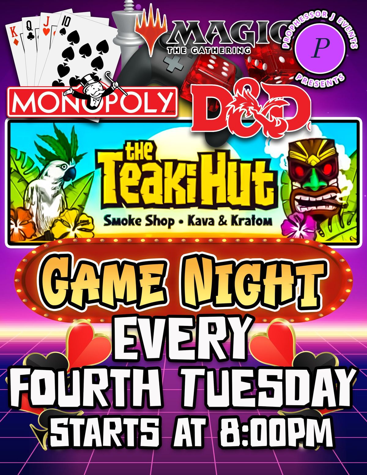 Monthly Game Night @ The Teaki Hut Largo