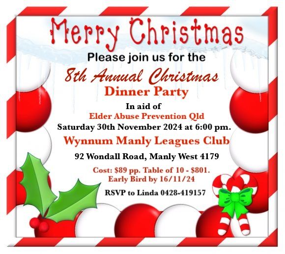 8th Annual Christmas Gala Event in aid of Elder Abuse Prevention.