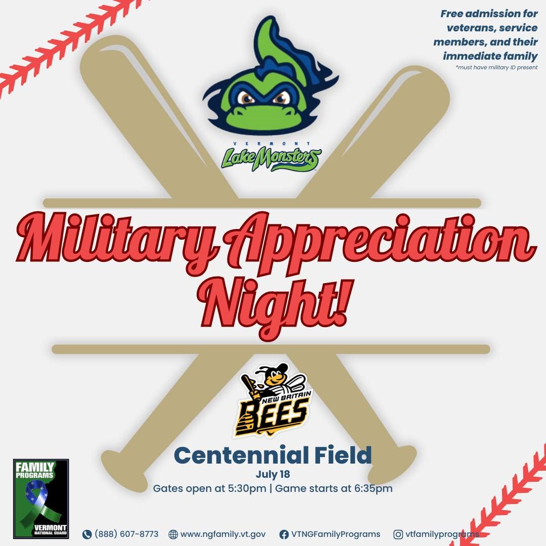 Vermont Lake Monsters Military Appreciation Game