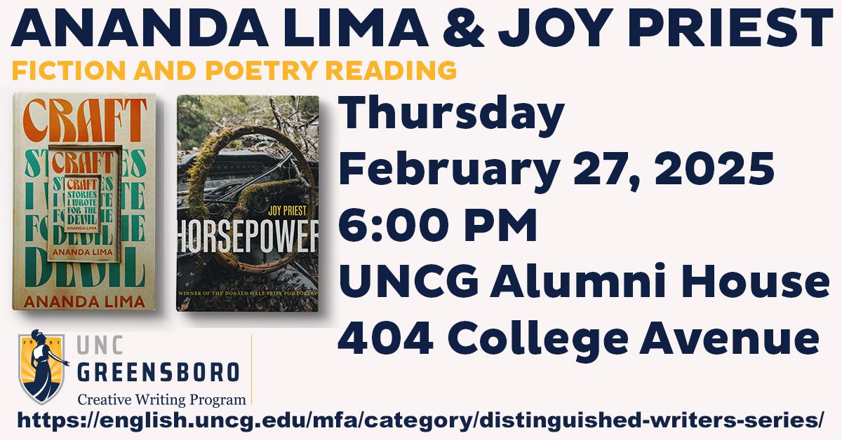 Ananda Lima and Joy Priest Fiction & Poetry Reading