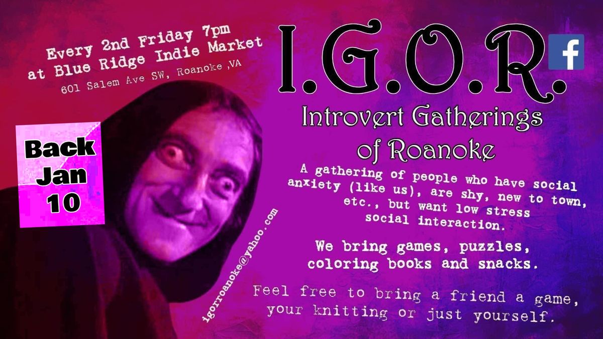 IGOR- Introvert Gatherings Of Roanoke