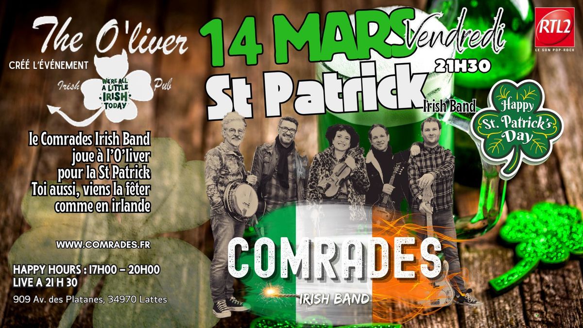 Comrades Irish Band f\u00eate la ST PATRICK de l'Oliver Montpellier