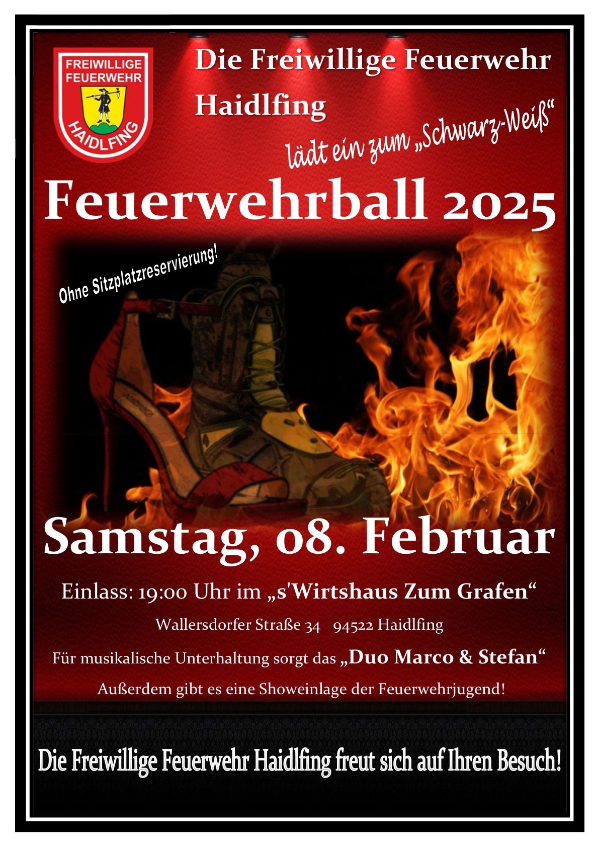 \u201eSchwarz-Wei\u00df\u201c Feuerwehrball 2025