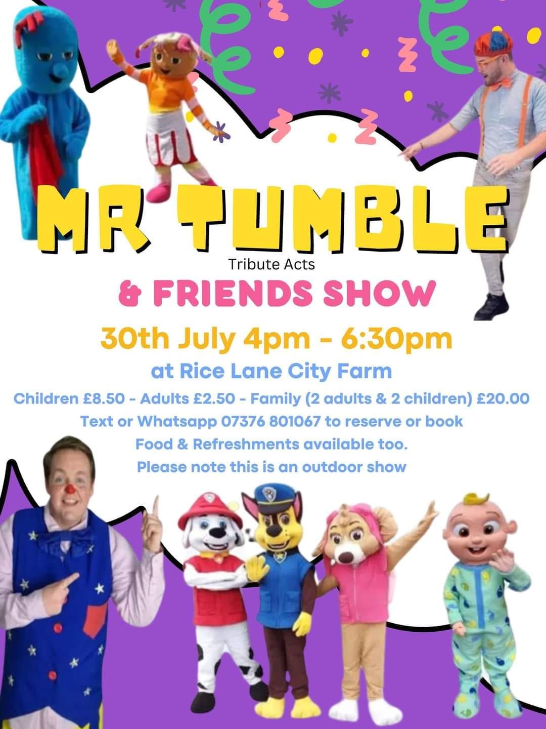 Mr Tumble & Friends Show featuring Blippi, Cocomelon, In The Night Garden & Paw Patrol