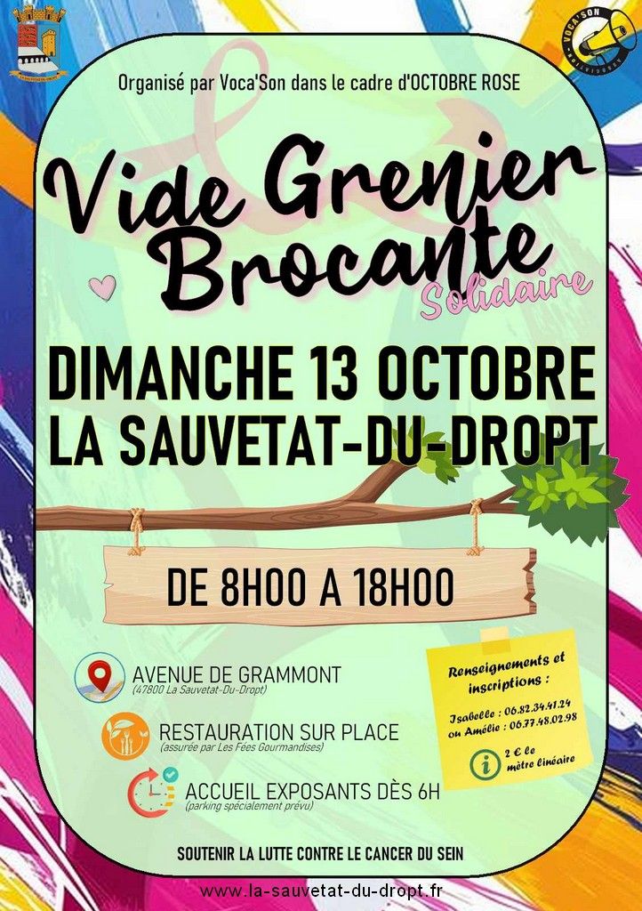 Vide-greniers - Brocante dans le cadre d'Octobre Rose