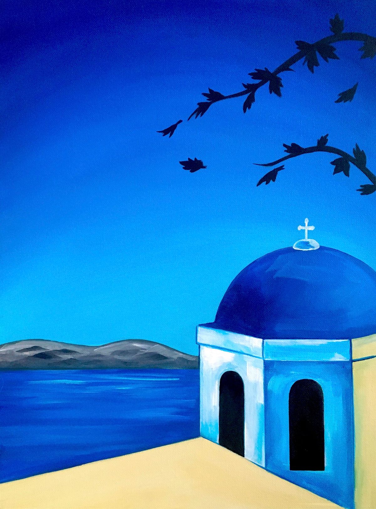 Paint and Wine Night in Auckland - Santorini