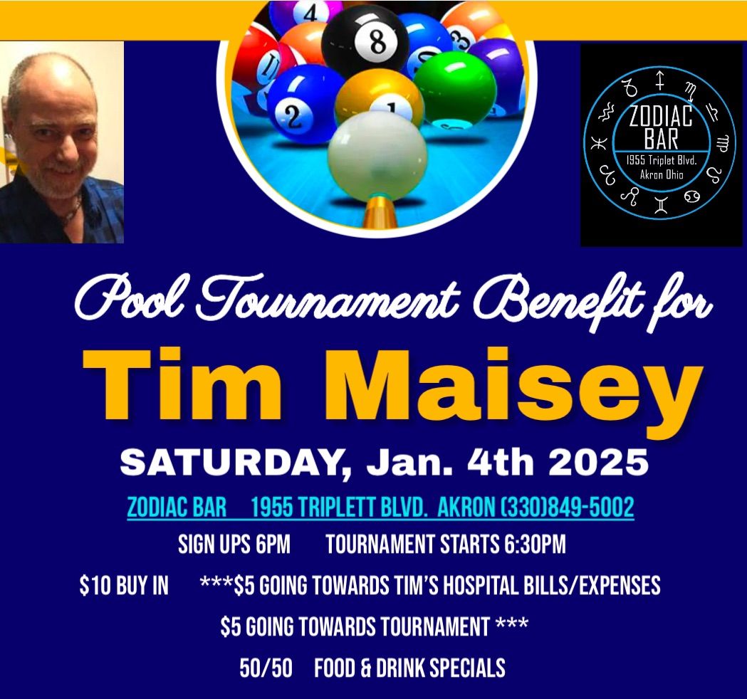 Pool Tournament Benefit for Tim @ Zodiac Bar