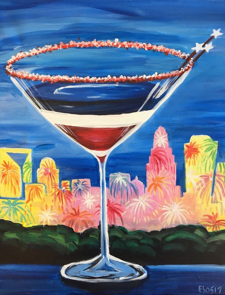 Sip & Paint Firecracker Martini - BYOB and Free Onsite Parking