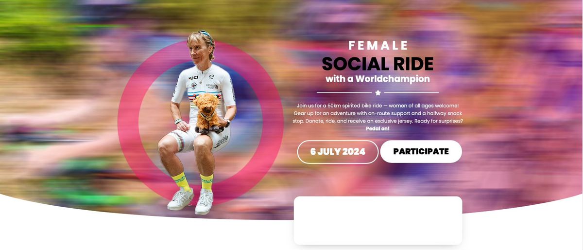 Female Social Ride with a Worldchampion
