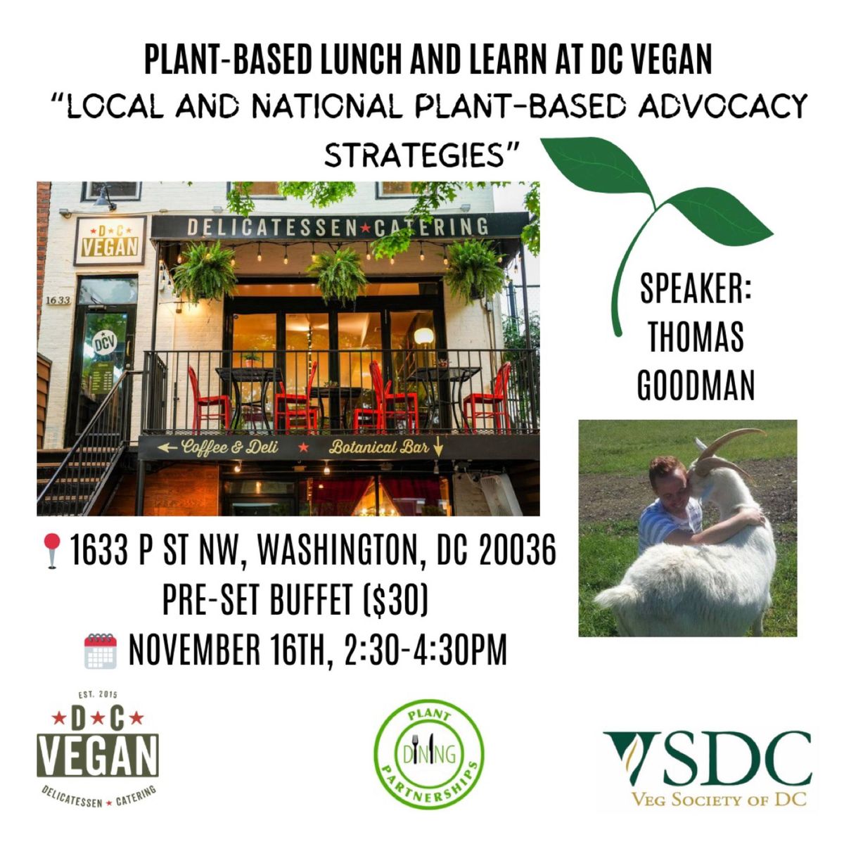 Social Happy Hour at *DC Vegan* Restaurant: Plant-Based Lunch & Learn 