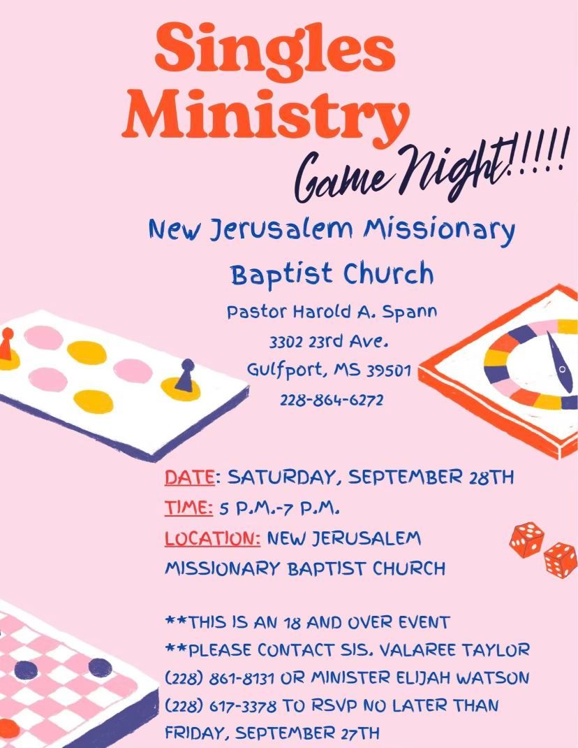 Singles Ministry Game Night