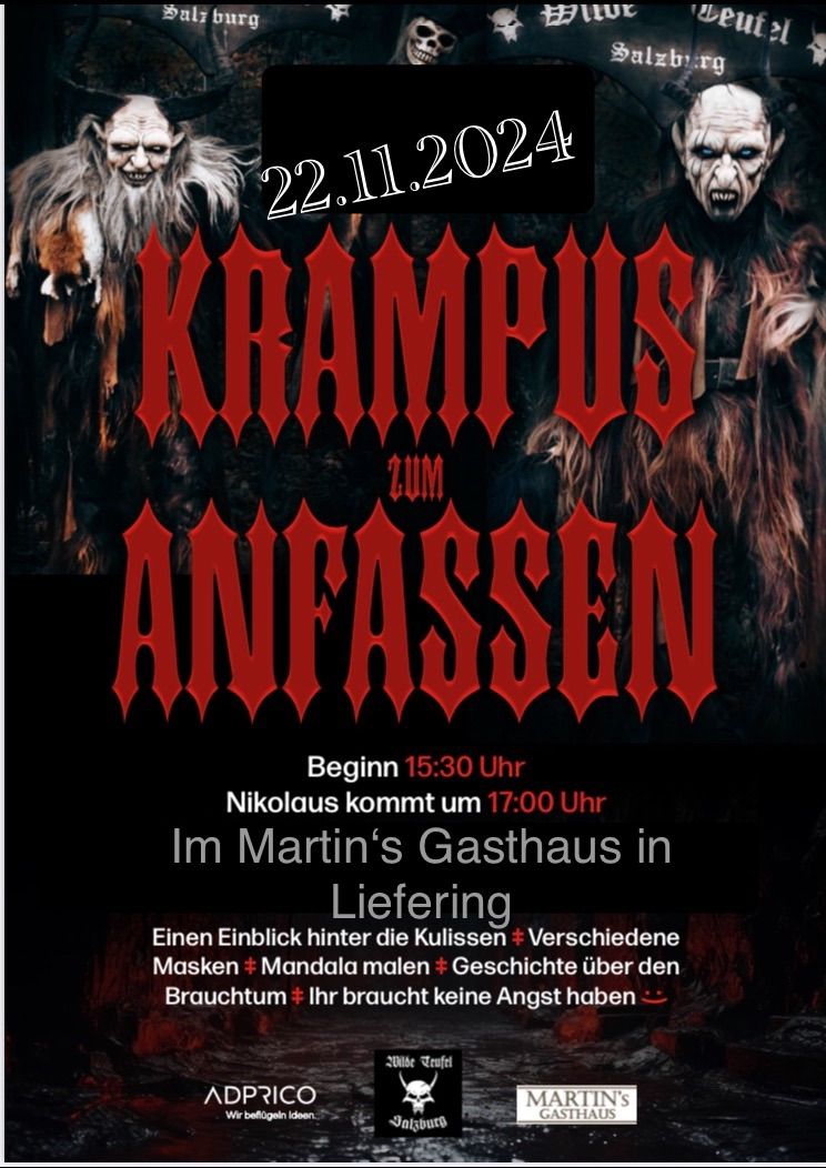 Krampus zum Anfassen im Martin\u2018s Gasthaus in Alt-Liefering 