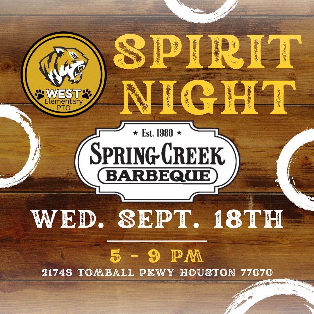 Spring Creek BBQ Spirit Night!