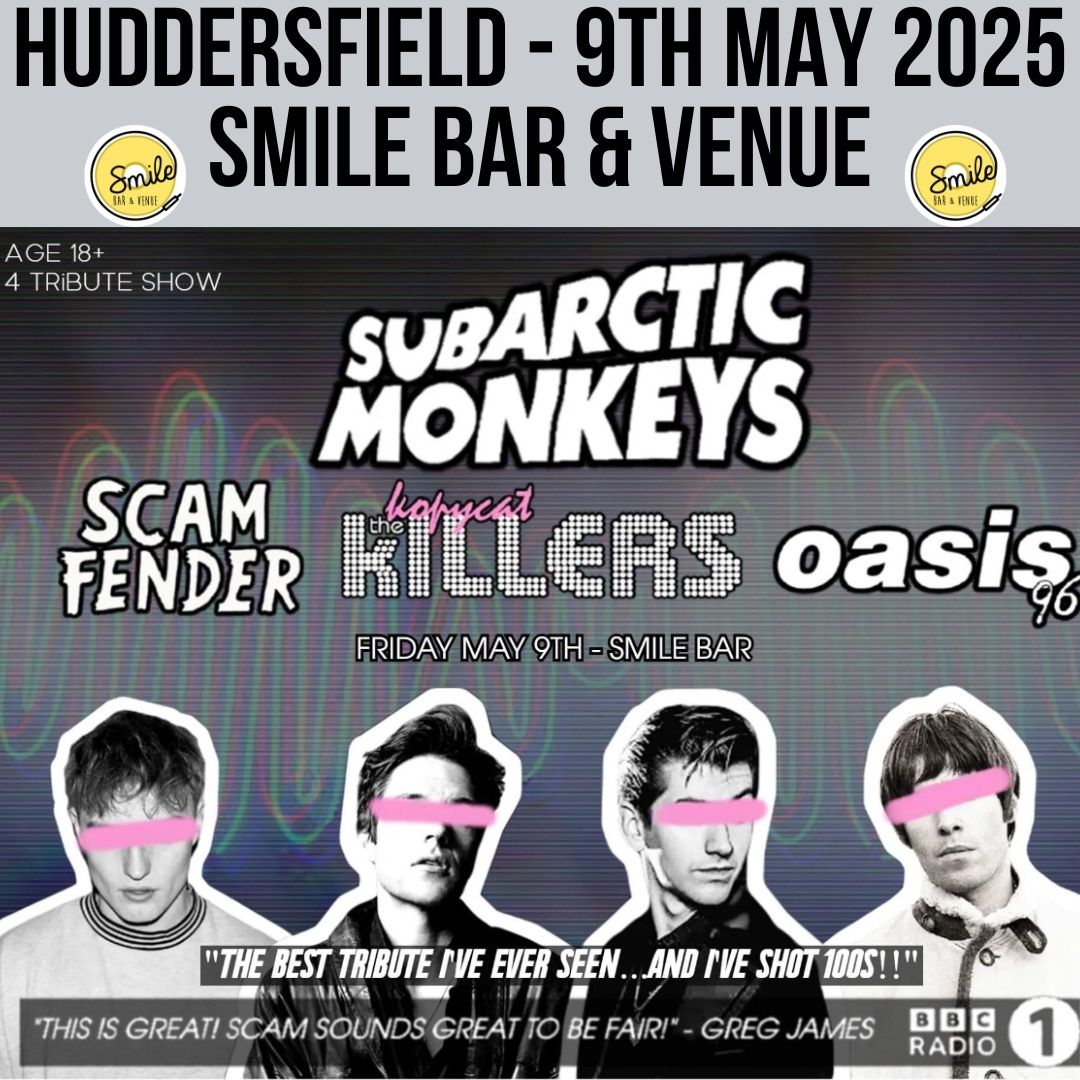 TRIBUTE QUADRUPLER!! "SUB-ARCTIC MONKEYS" v "SCAM FENDER" v "THE KOPYCAT KILLERS" v  "OASIS 96"