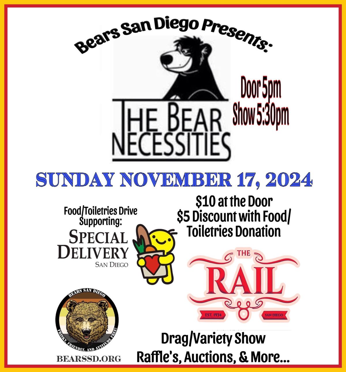 The Bear Necessities Fundraiser for Special Delivery San Diego 