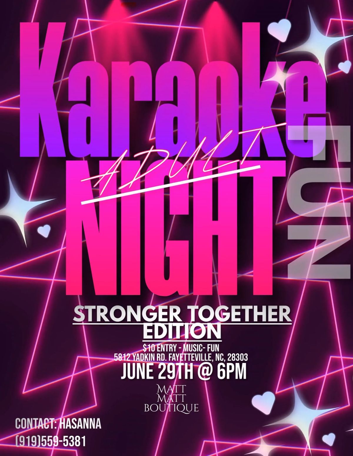 Karaoke \ud83c\udfa4 Night (Stronger Together)