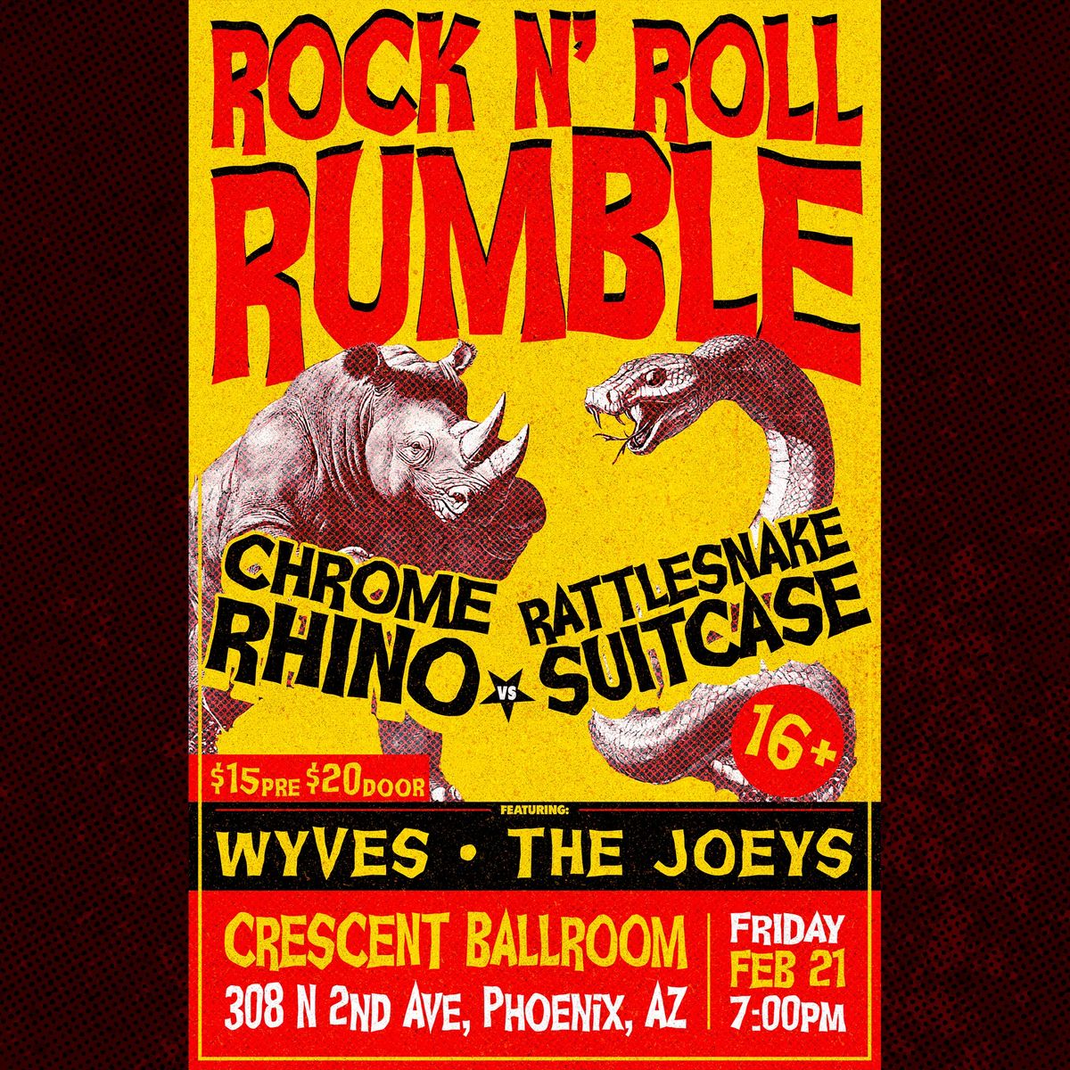 CHROME RHINO VS RATTLESNAKE SUITCASE: ROCK & ROLL RUMBLE