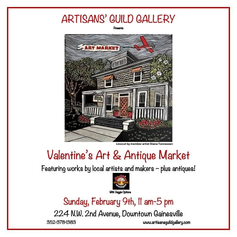 **Valentine's Celebration** Art & Antique Market at the Artisans' Guild! 