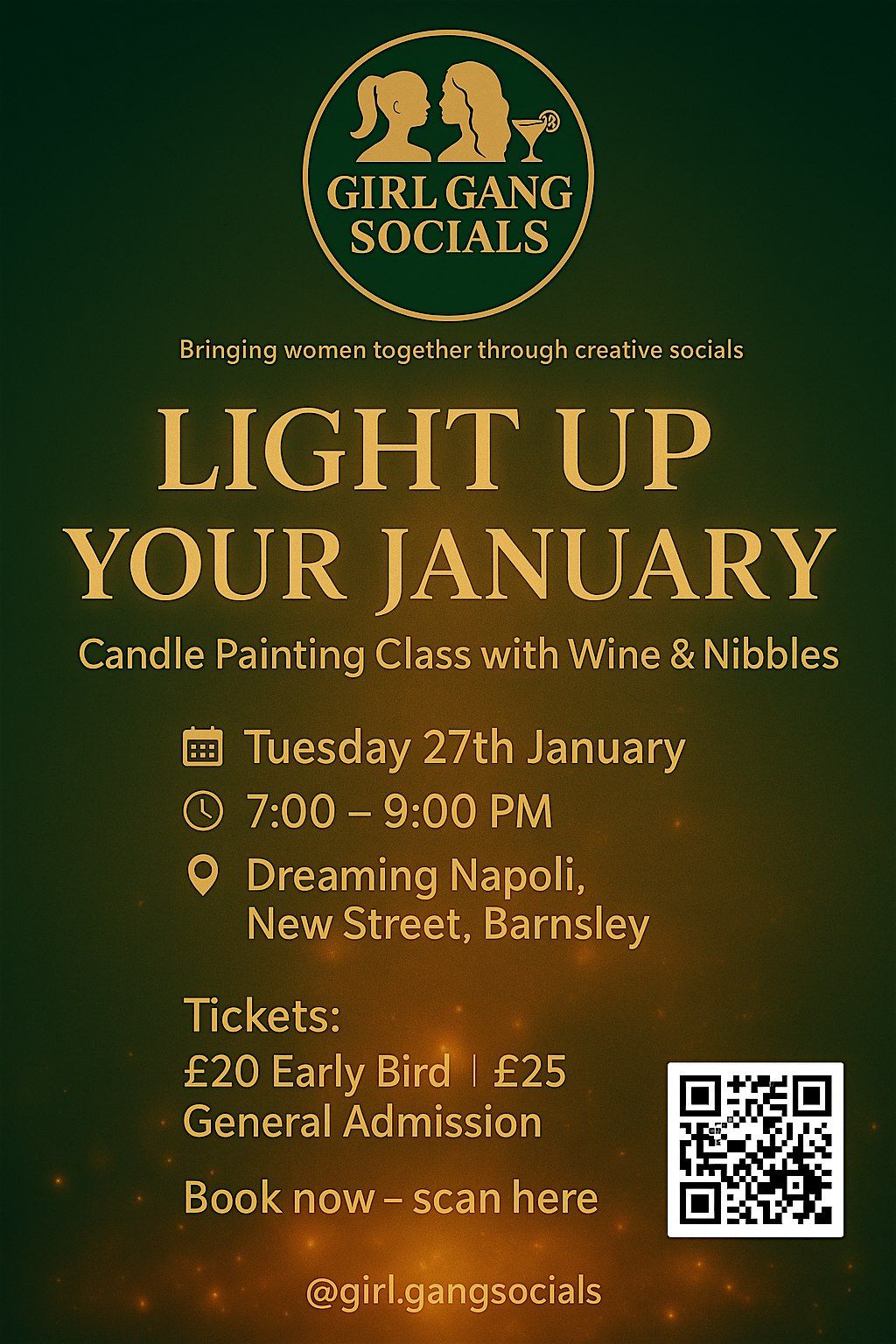 Girl Gang Socials- Candle painting. Light up January