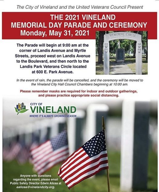 2021 Vineland Memorial Day Parade And Ceremony Landis Park Vineland 31 May 2021