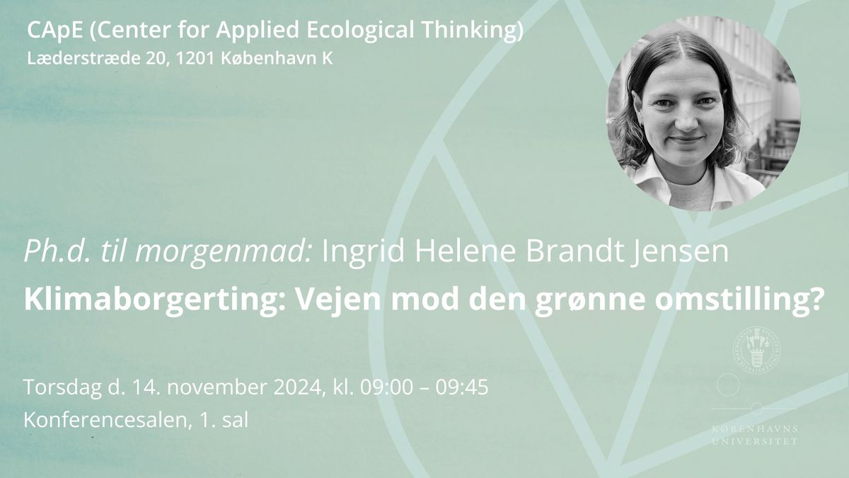 Ph.d. til morgenmad: Klimaborgerting: Vejen mod den gr\u00f8nne omstilling?