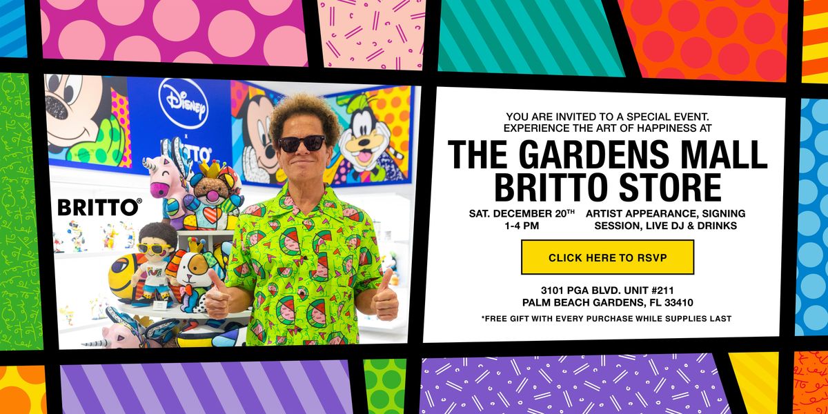 ARTIST ROMERO BRITTO LIVE  AT THE GARDENS MALL -   PALM BEACH GARDENS