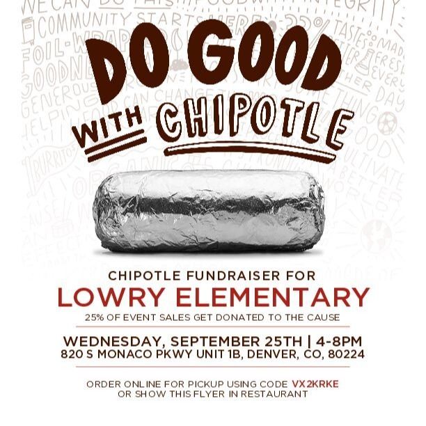 Lowry Elementary Chipotle Fundraiser