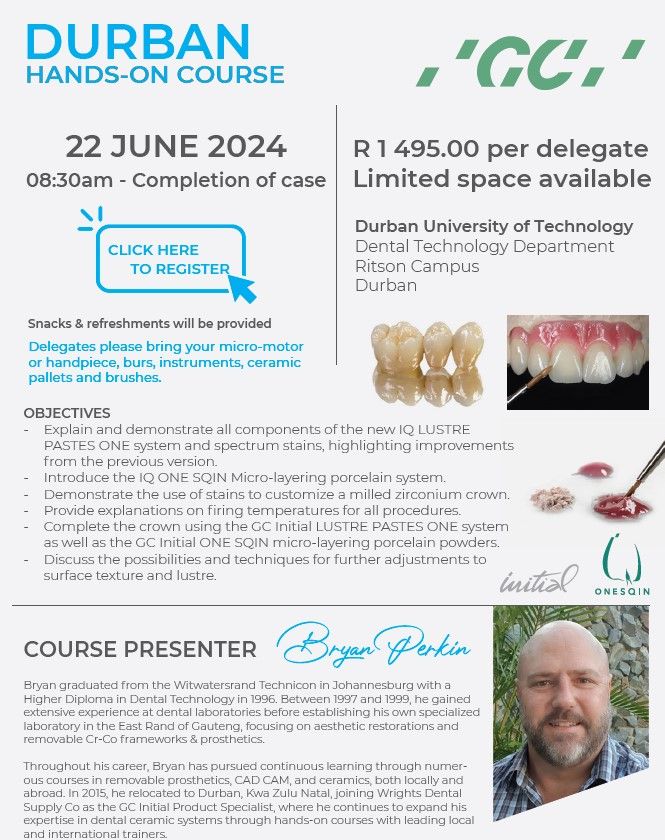 GC ONE SQIN Micro-layering Course - Durban - Presented by Bryan Perkin