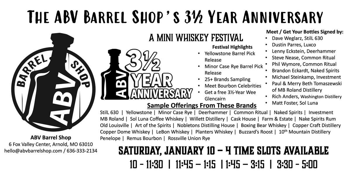 ABV Barrel Shop Mini Whiskey Festival Featuring Pours from 25+ Brands