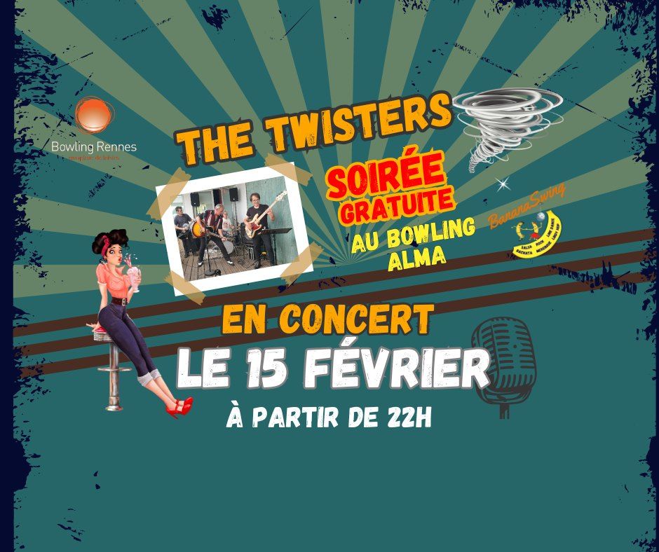 Concert  Rock'n Roll gratuit au Bowling Alma avec " The Twisters"