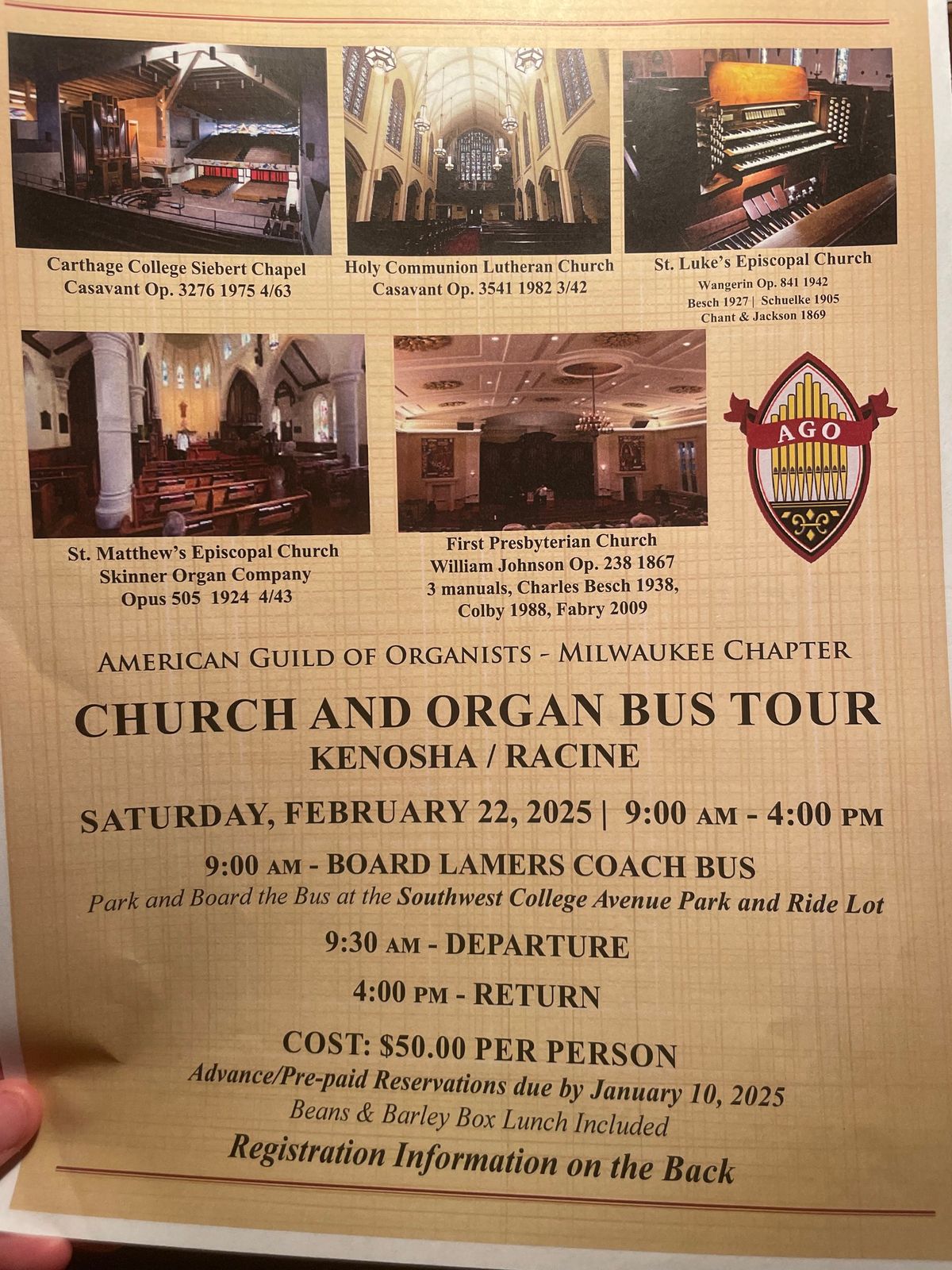 Church & Organ Bus Tour