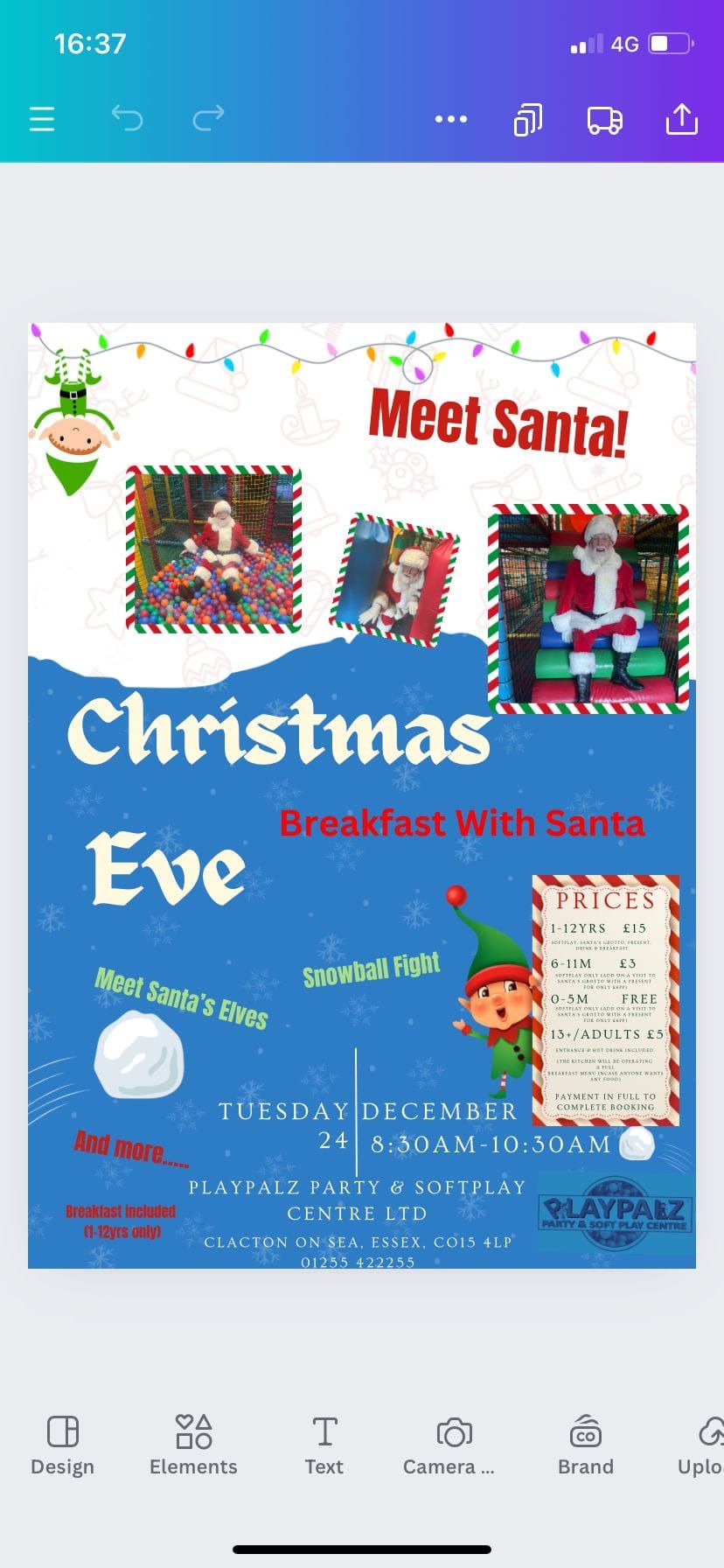 Christmas Eve with Santa at PlayPalz Party and Softplay Centre