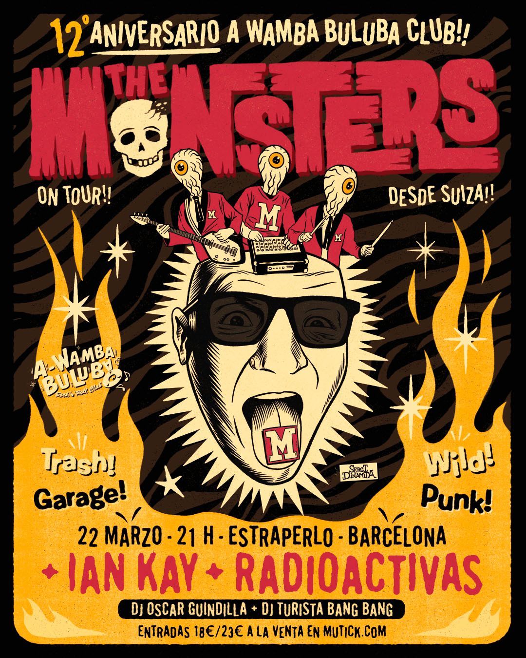 12 ANIVERSARIO A WAMBA BULUBA CLUB con THE MONSTERS en ESTRAPERLO