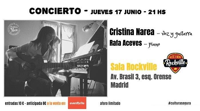 Cristina Narea (voz y guitarra) y Rafa Aceves (piano) en concierto